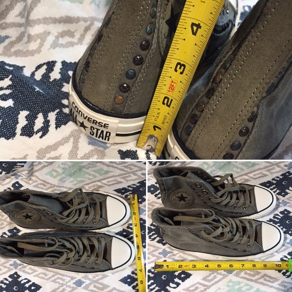 New RARE Converse Olive Green Studded High Tops - Picture 7 of 7